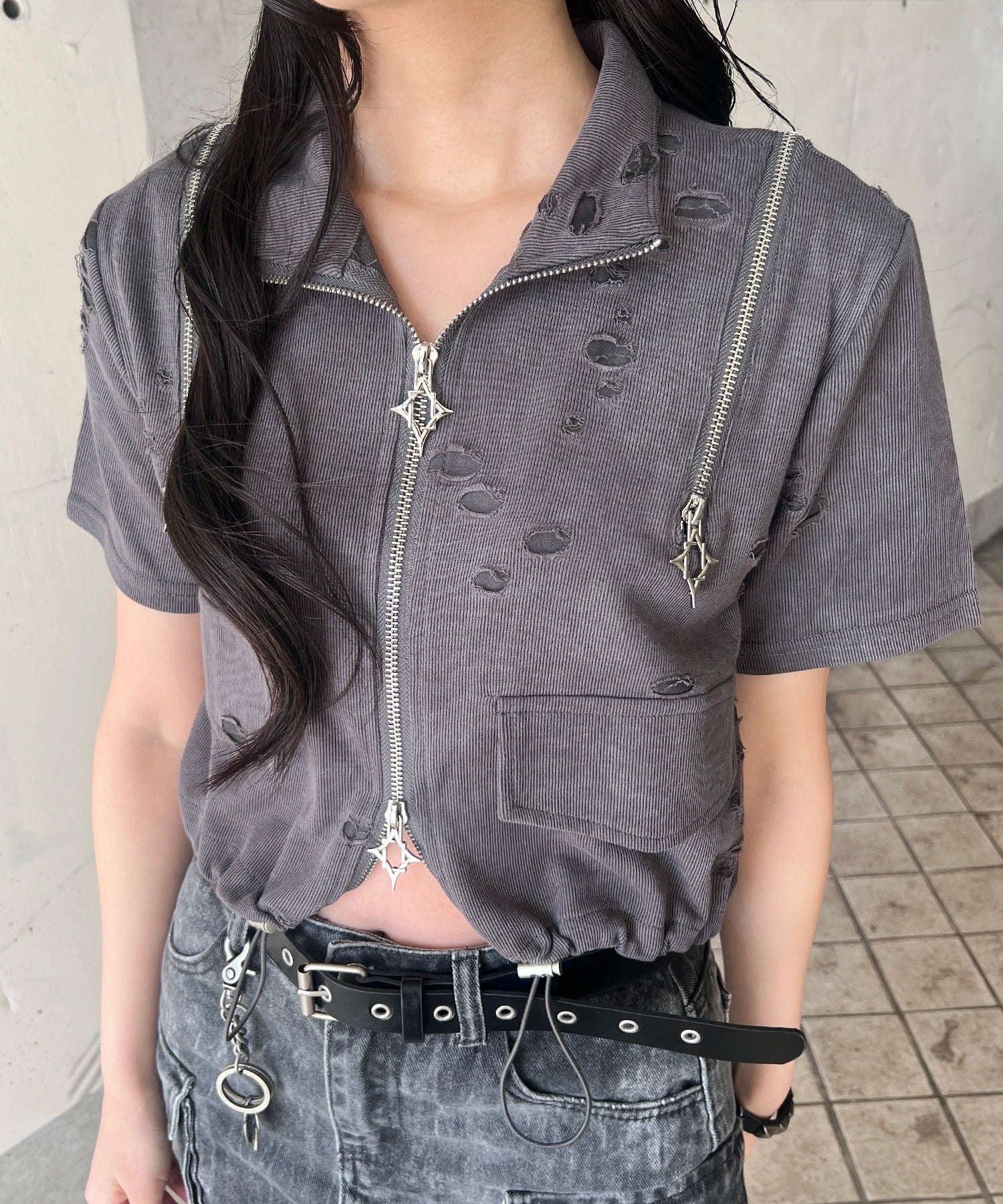 クロップドショルダーZIPトップ – WEGO ONLINE STORE