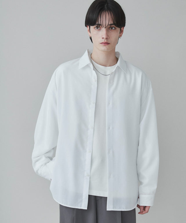 シアーBIGシャツ/ホワイト モデル：180cm L着用