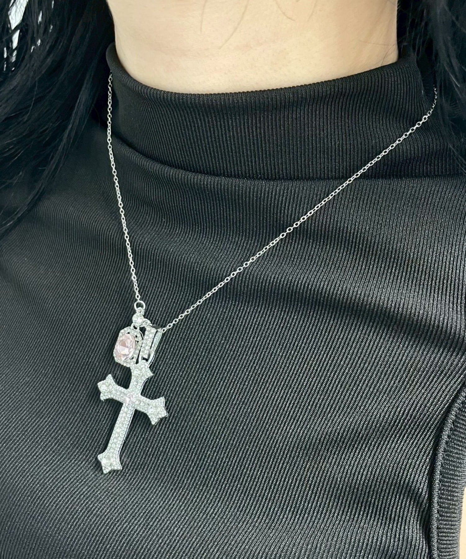 Lラインストーンクロスチャームネックレス｜WEGO（ウィゴー） – WEGO