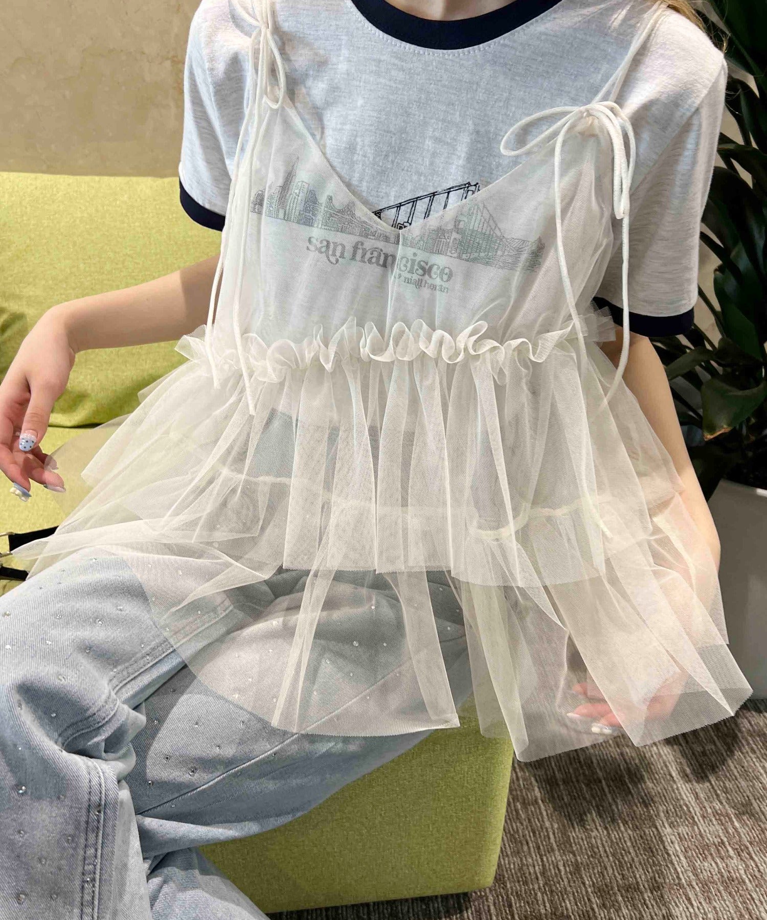 p-line world透けパン スカート チュールフリルキャミソール – WEGO ONLINE STORE