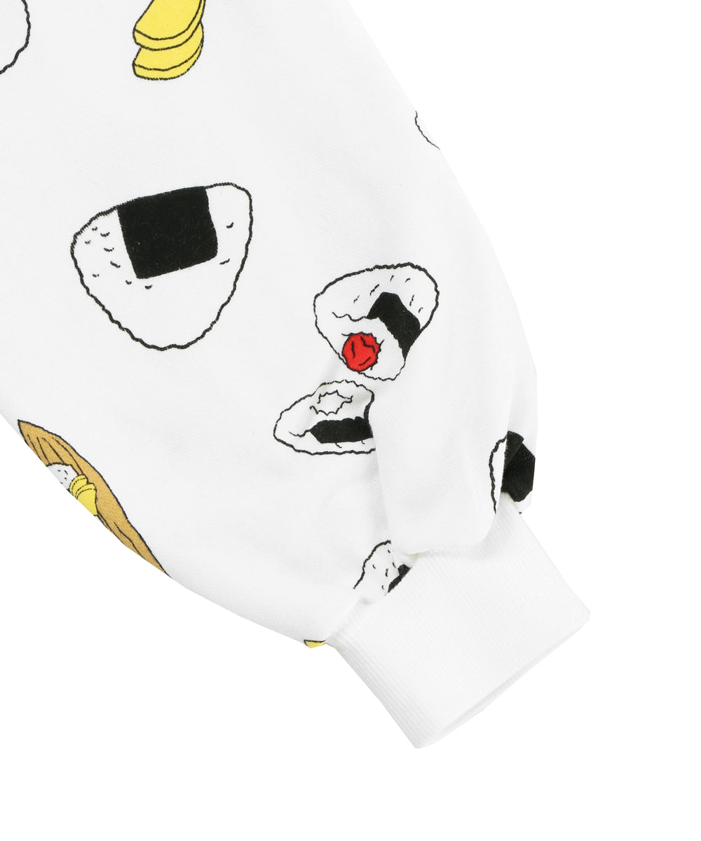 フード総柄スウェット(NATTO_YAKINIKU_ONIGIRI）