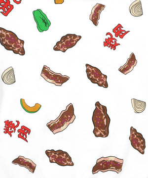 フード総柄スウェット(NATTO_YAKINIKU_ONIGIRI）