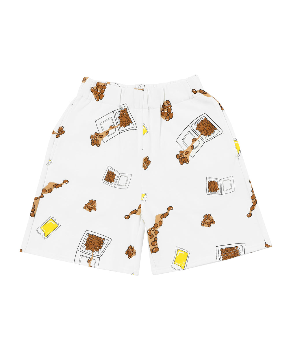 フード総柄スウェットショーパン