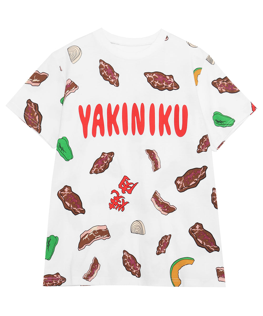 ﾌｰﾄﾞ総柄Tｼｬﾂ