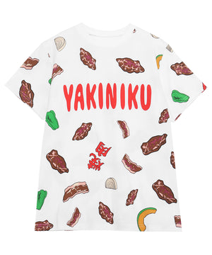 ﾌｰﾄﾞ総柄Tｼｬﾂ