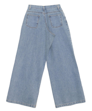 ダメージデニムワイドパンツ