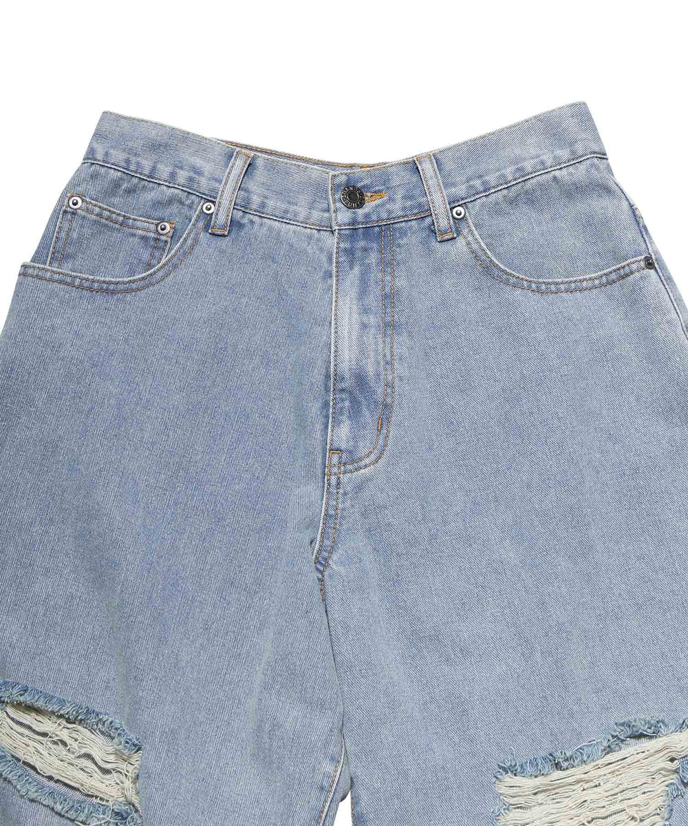 ダメージデニムワイドパンツ