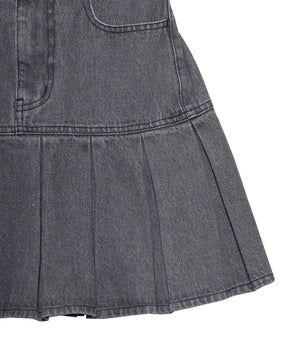 プリーツヘムデニムミニスカート