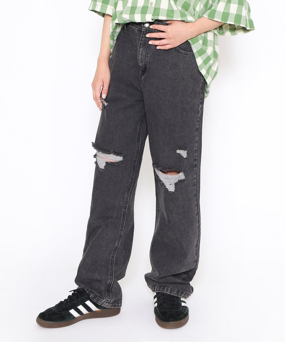 ダメージレギュラーデニムパンツ