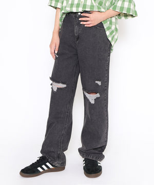 ダメージレギュラーデニムパンツ