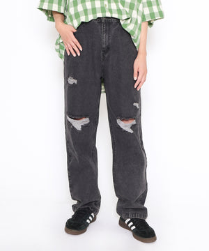 ダメージレギュラーデニムパンツ