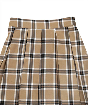 ボックスプリーツチェックミニスカート