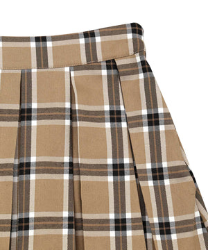 ボックスプリーツチェックミニスカート