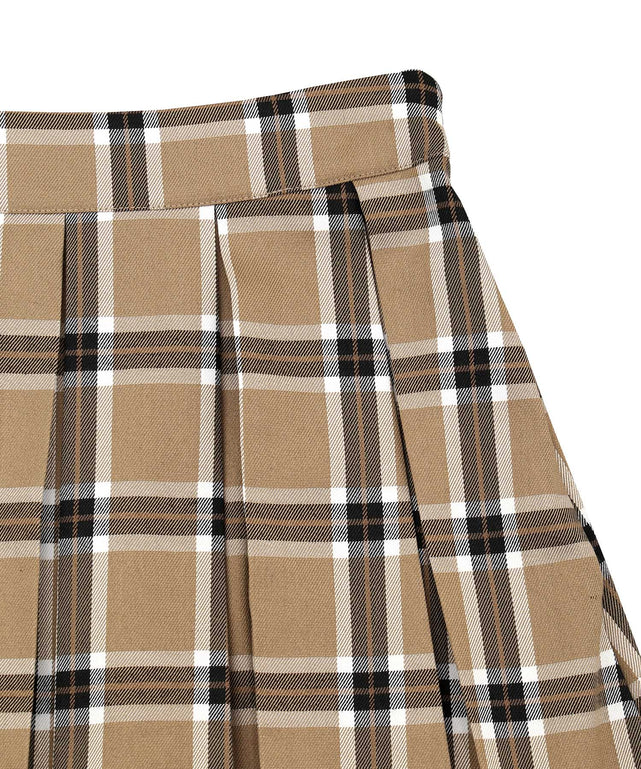 ボックスプリーツチェックミニスカート