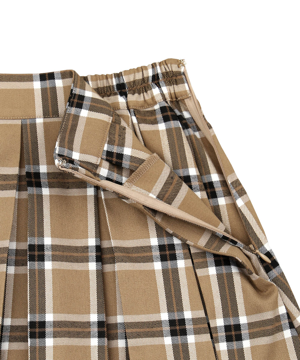 ボックスプリーツチェックミニスカート