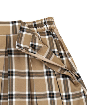 ボックスプリーツチェックミニスカート