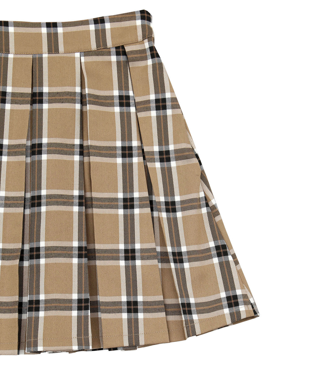 ボックスプリーツチェックミニスカート