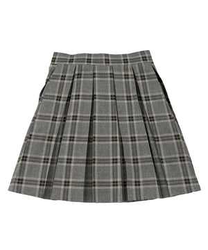 ボックスプリーツチェックミニスカート