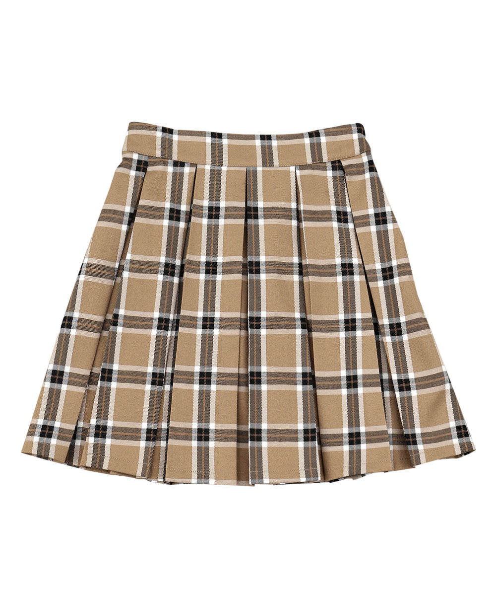 ボックスプリーツチェックミニスカート