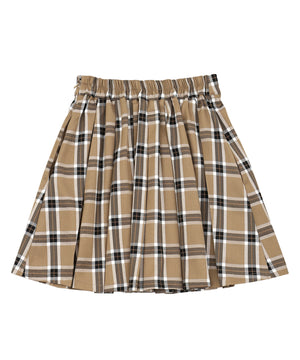 ボックスプリーツチェックミニスカート