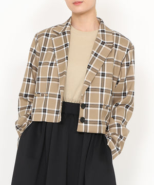 チェックショートジャケット