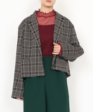 チェックショートジャケット