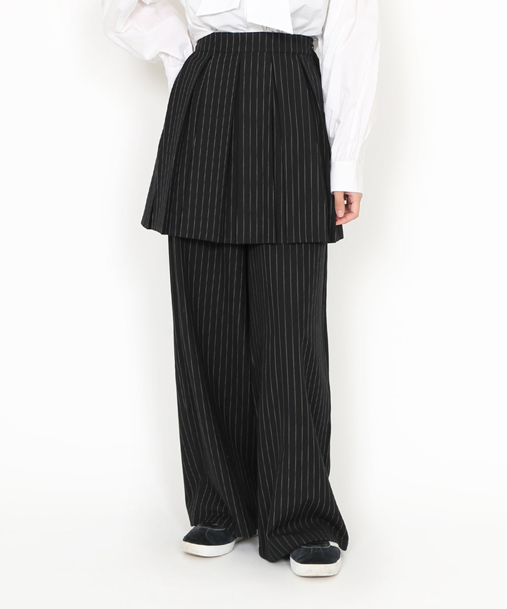 ピンストライプボックスプリーツミニスカート