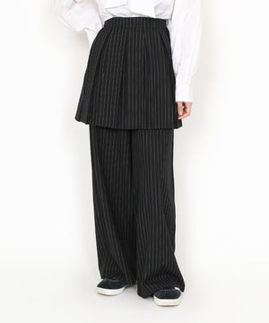 ピンストライプボックスプリーツミニスカート