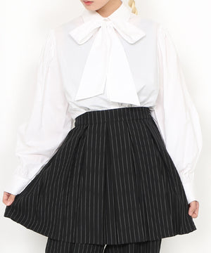 ピンストライプボックスプリーツミニスカート