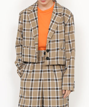 チェックショートジャケット
