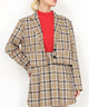チェックショートジャケット/model:H165 着用サイズ：1
