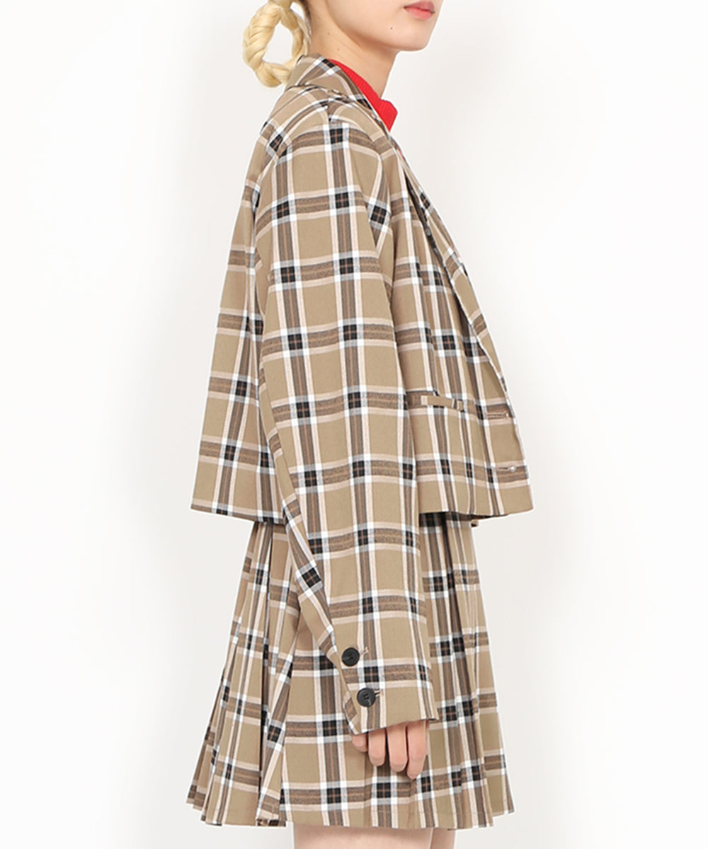 チェックショートジャケット