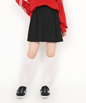 ピンストライプボックスプリーツミニスカート