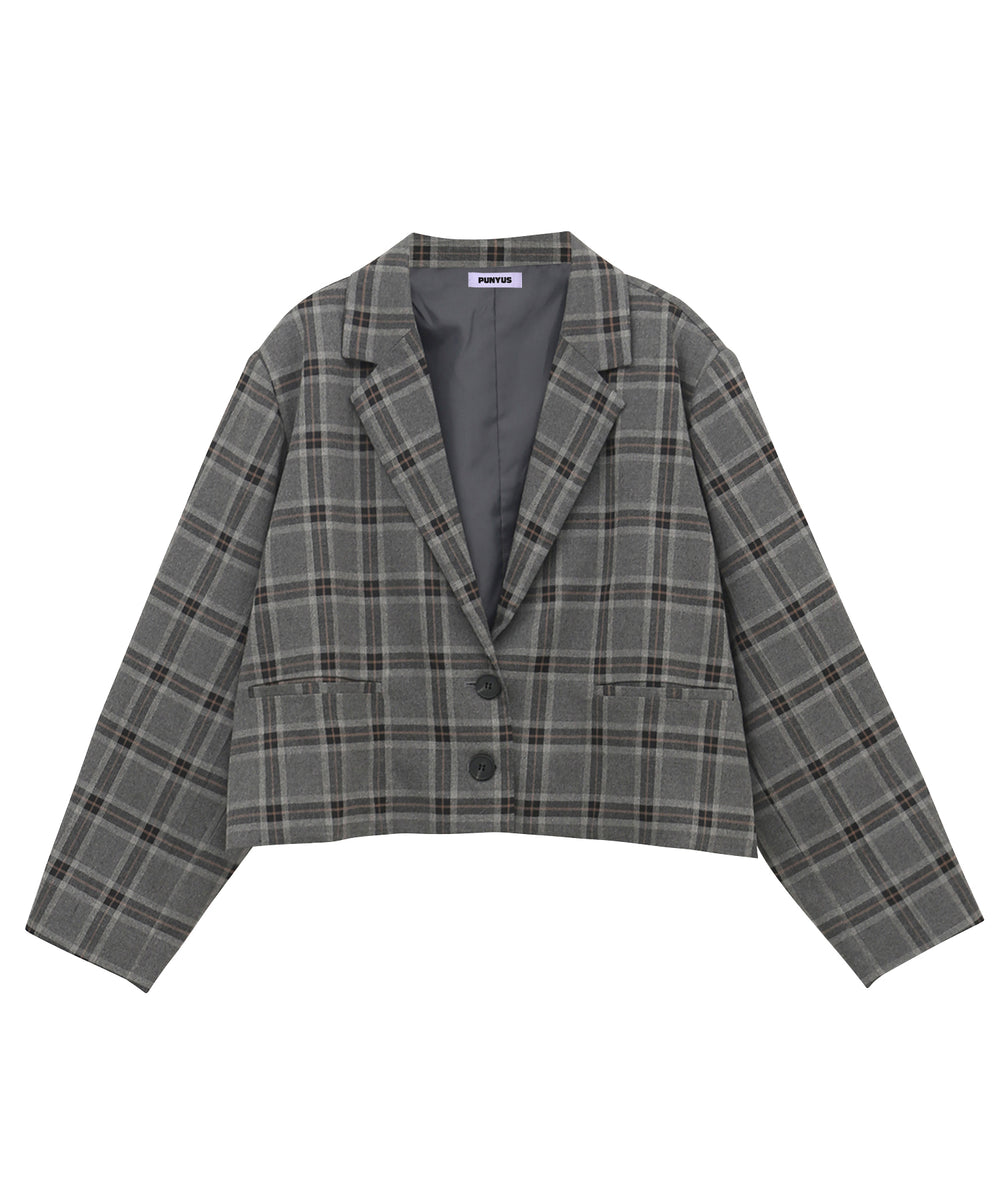 チェックショートジャケット