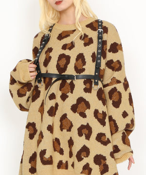 もちもちレオパードニット