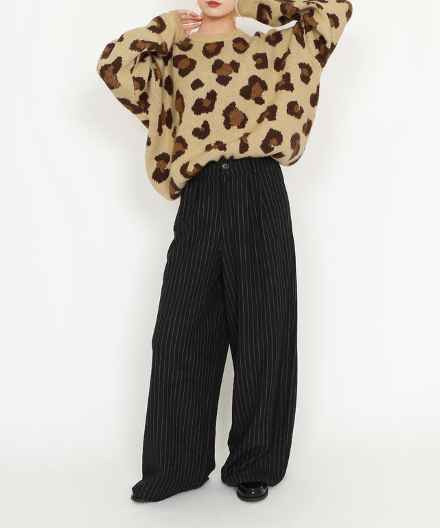 もちもちレオパードニット