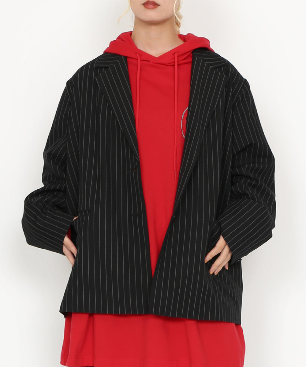 ピンストライプオーバージャケット