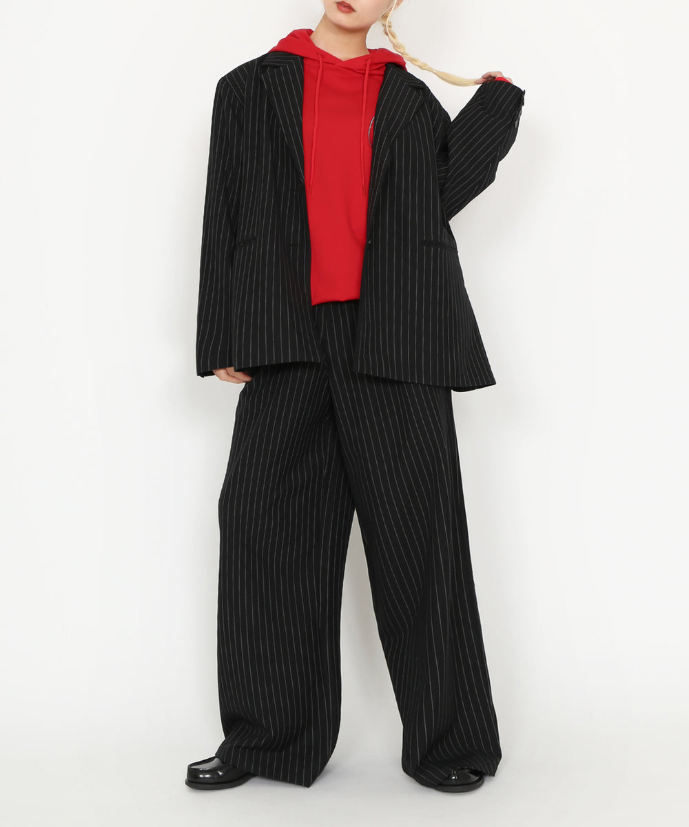 ピンストライプオーバージャケット