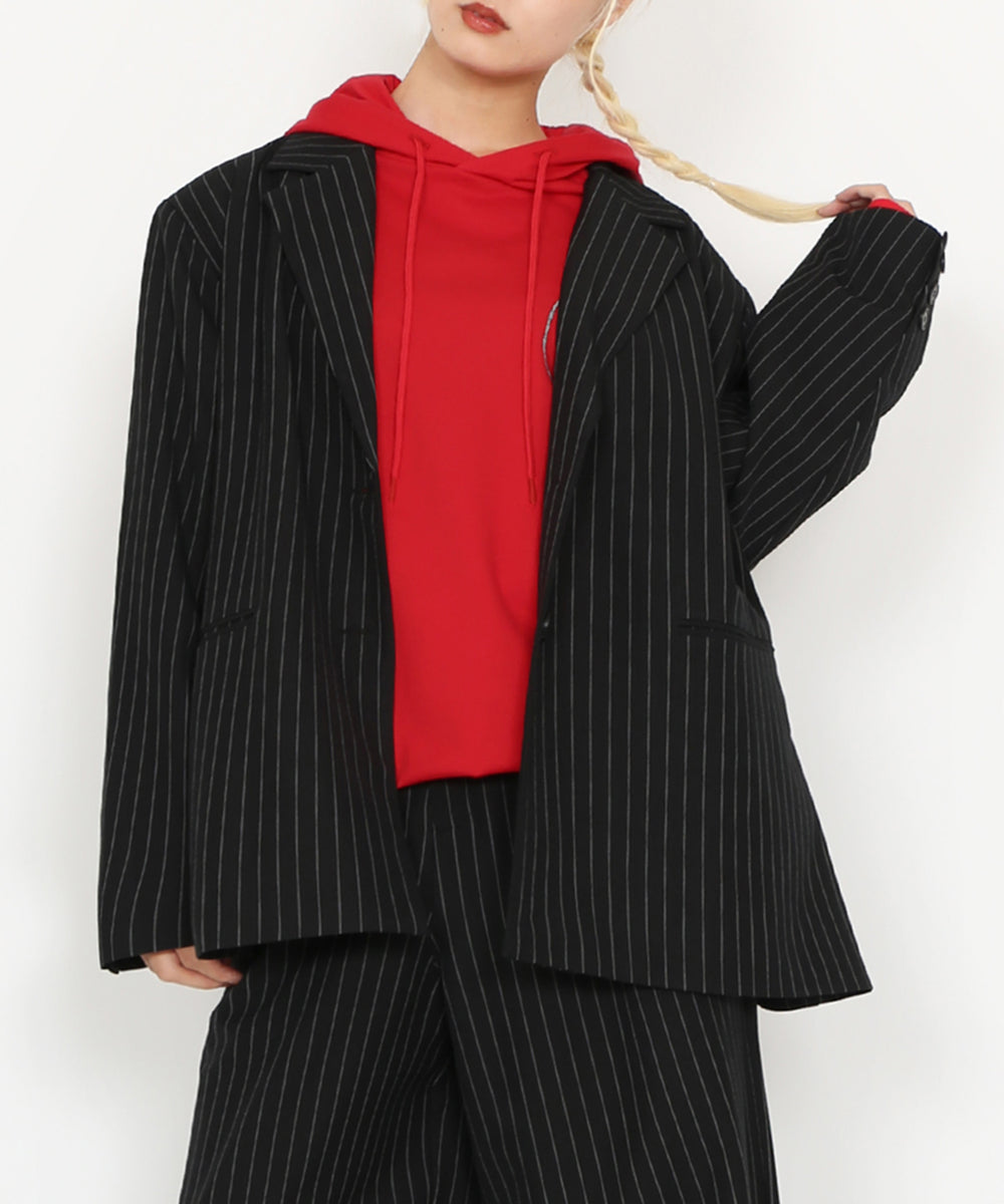 ピンストライプオーバージャケット