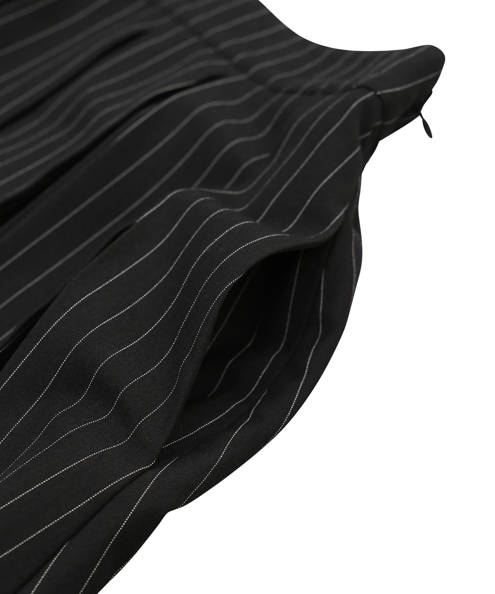 ピンストライプボックスプリーツミニスカート