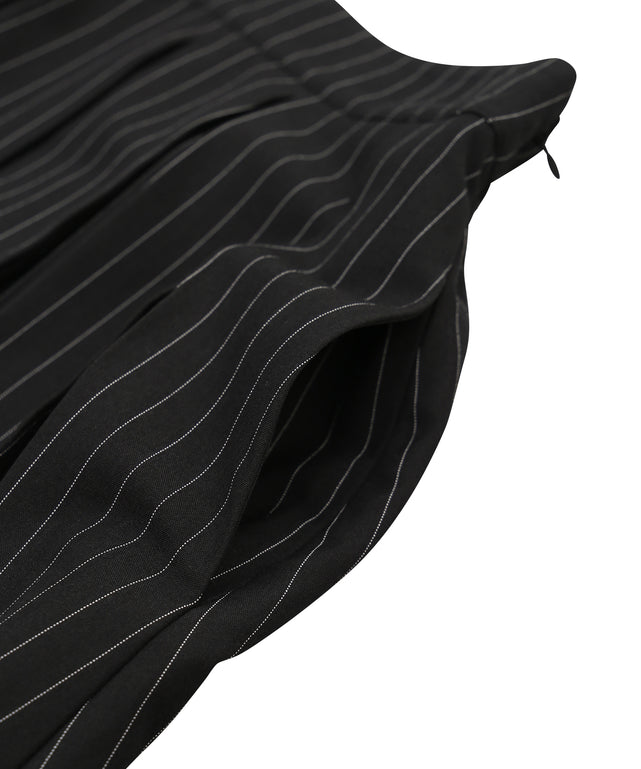 ピンストライプボックスプリーツミニスカート