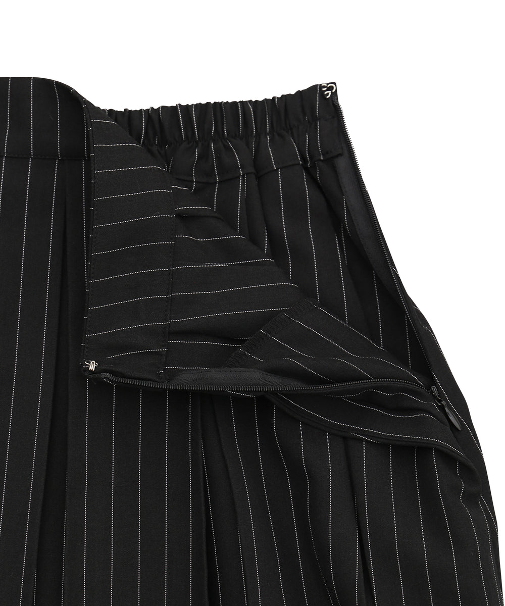 ピンストライプボックスプリーツミニスカート