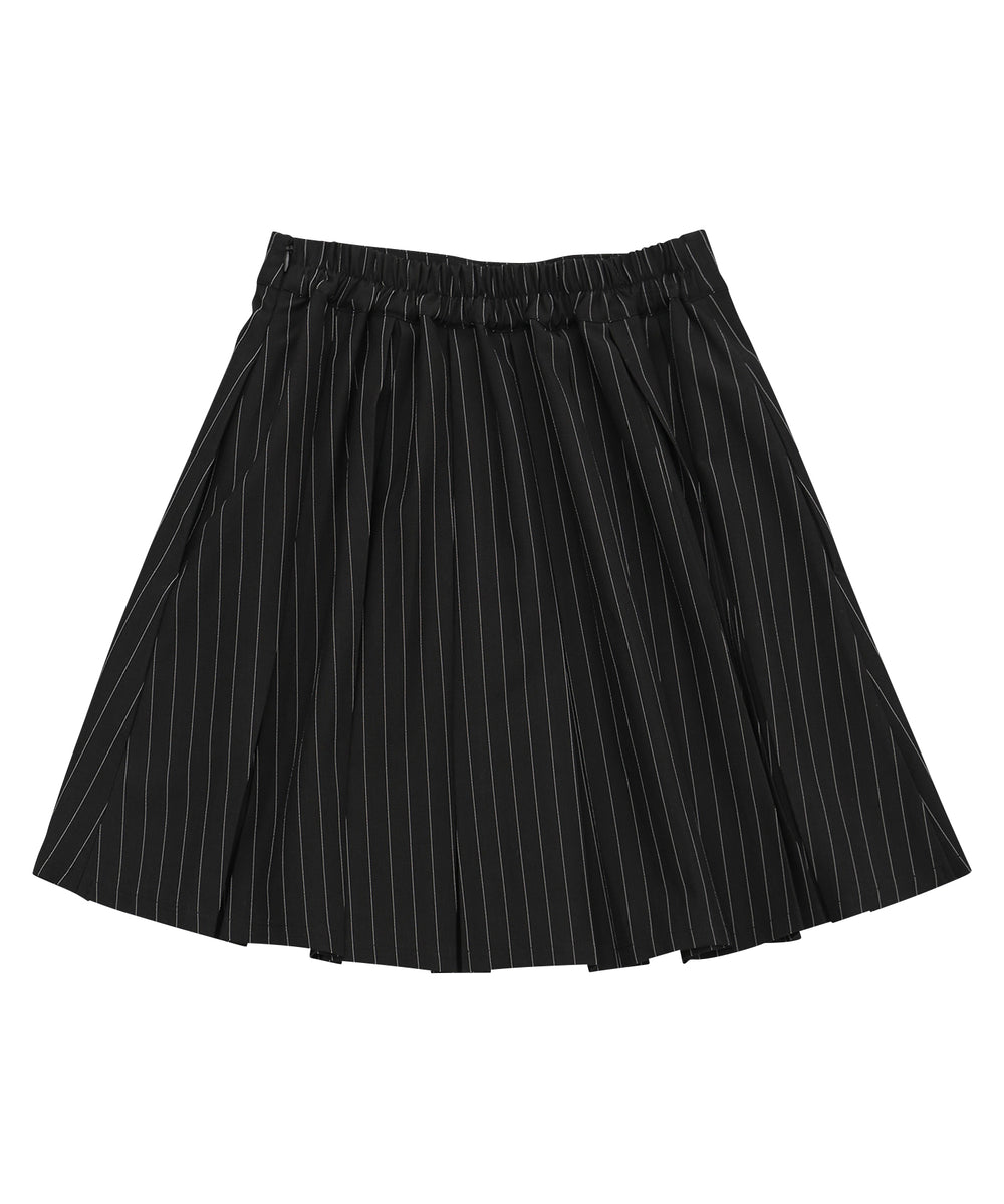 ピンストライプボックスプリーツミニスカート
