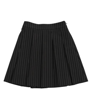 ピンストライプボックスプリーツミニスカート