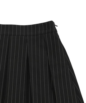 ピンストライプボックスプリーツミニスカート
