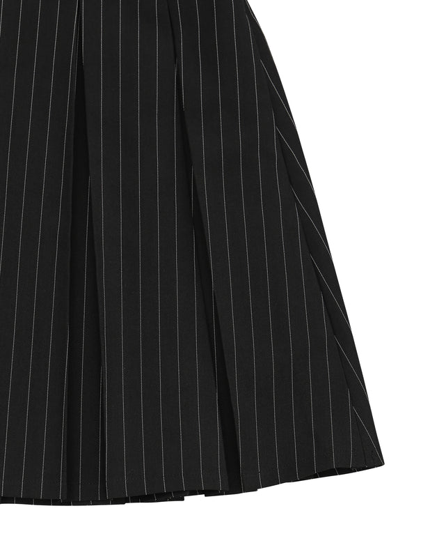 ピンストライプボックスプリーツミニスカート