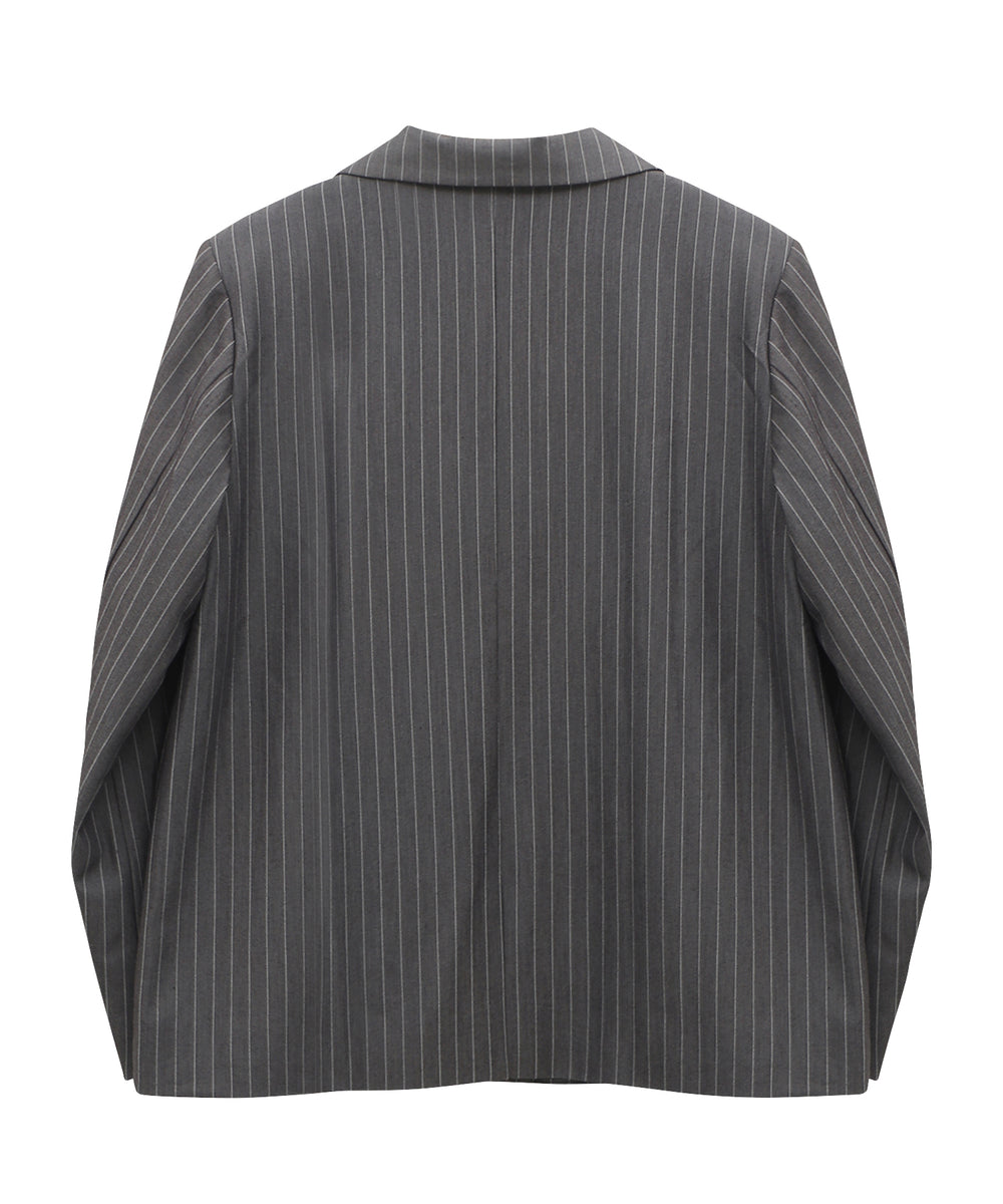 ピンストライプオーバージャケット