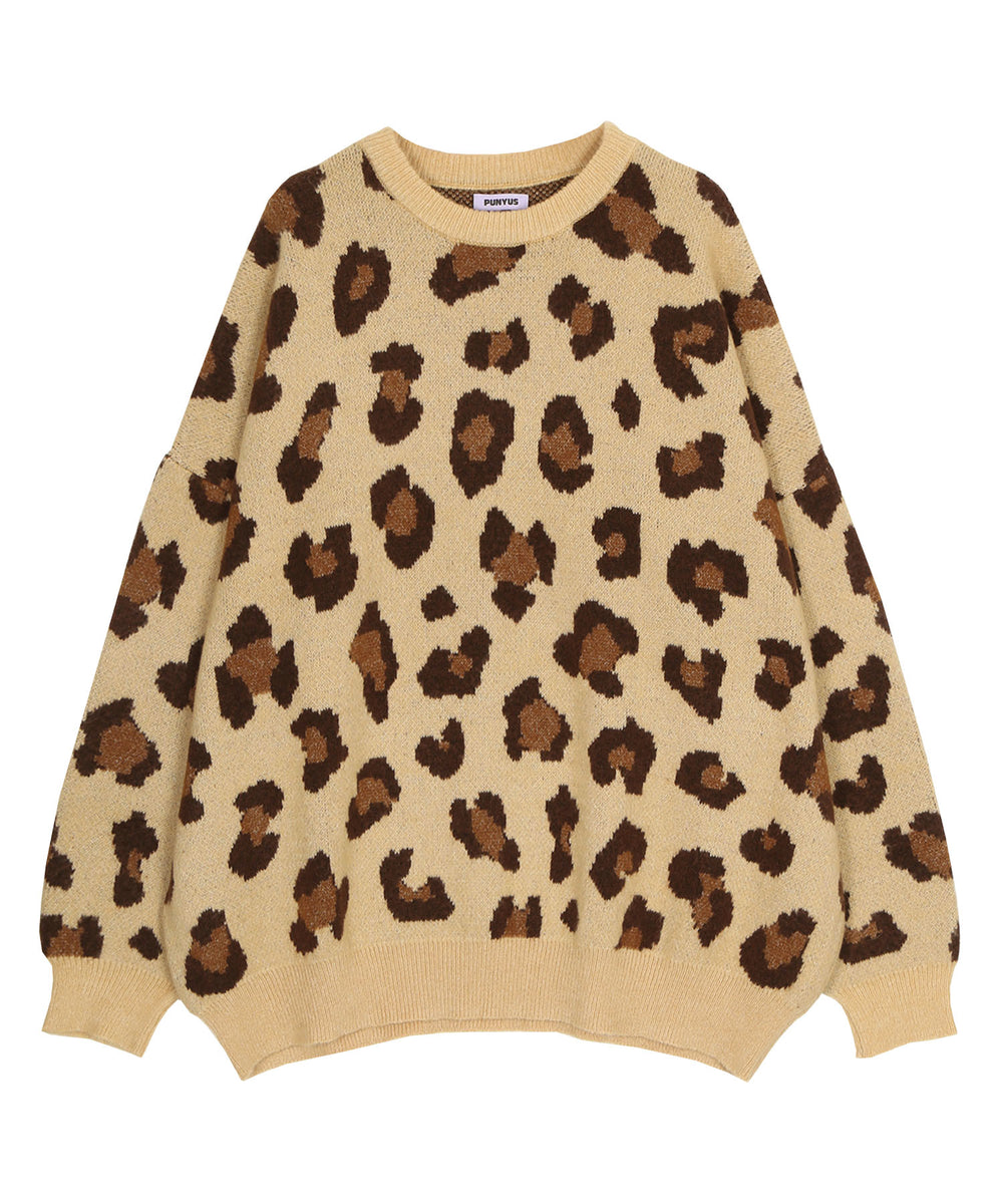 もちもちレオパードニット