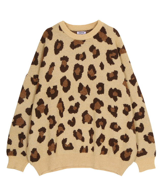 もちもちレオパードニット