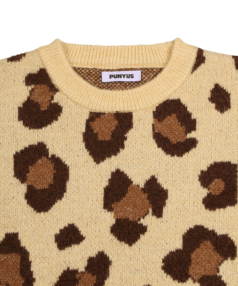 もちもちレオパードニット